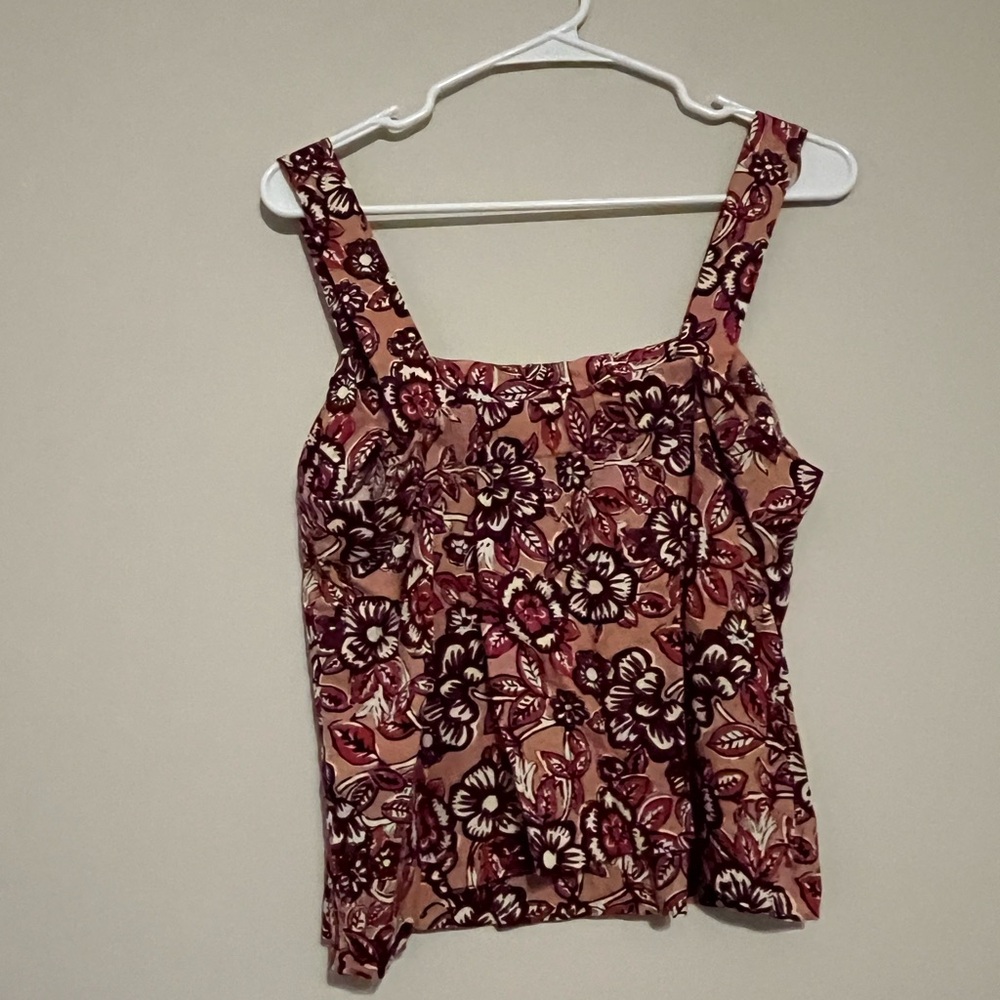 Faherty Pink Floral Square-Neck Tank Top - Picture 6 of 8